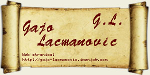 Gajo Lacmanović vizit kartica